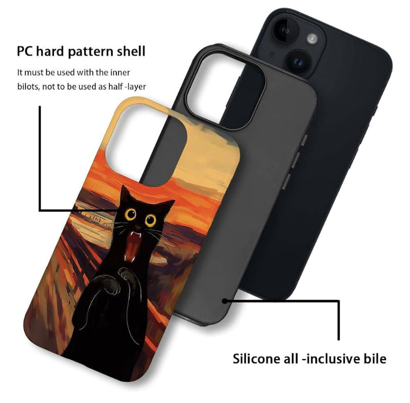 Frightened Black Cat Shockproof