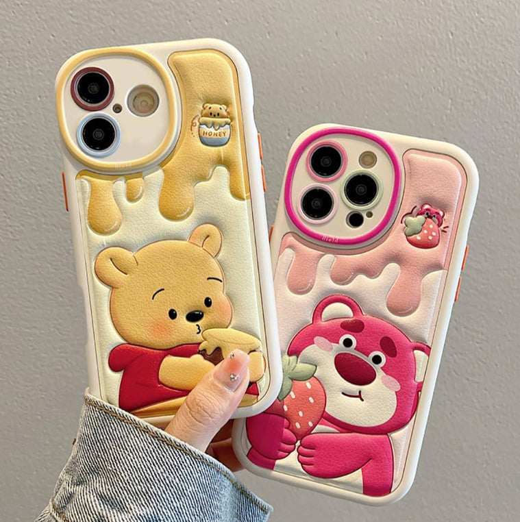 Leather Cute Bear Cartoon case