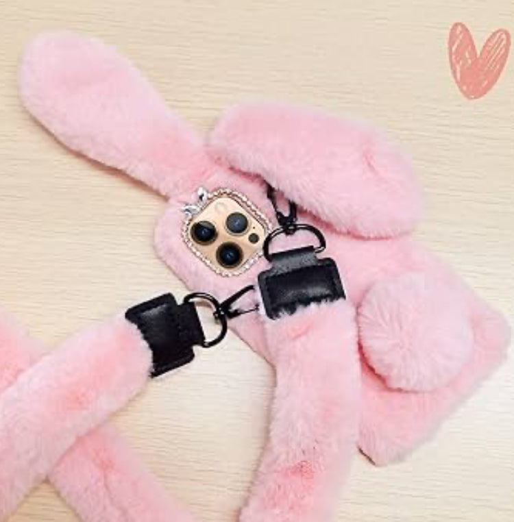 15 Pro Max Case for Women Girls Plush Rabbit Case