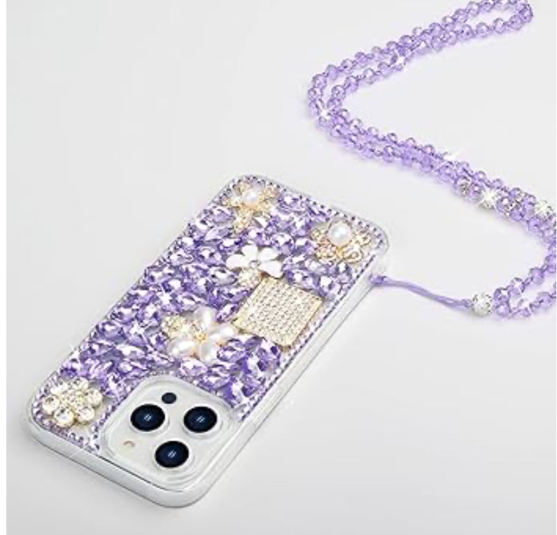 Pro Max Bling Case with Lanyard Strap