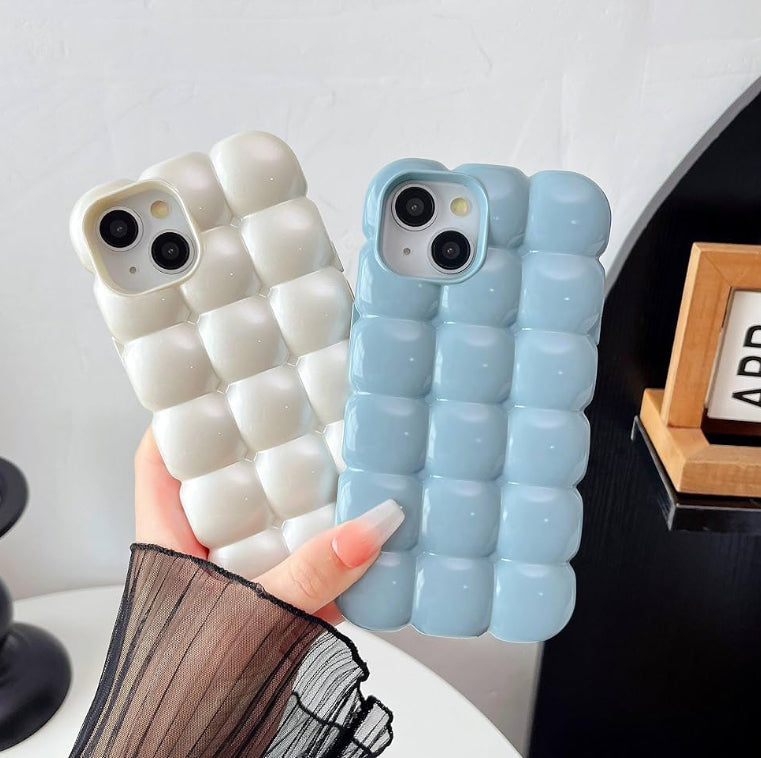 Cube Grid Candy Color Soft Phone Case