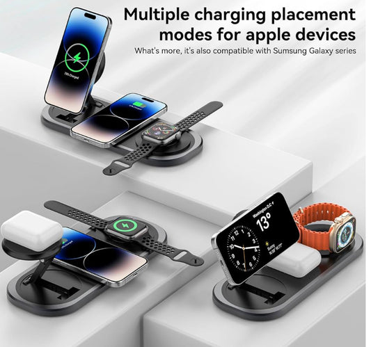 3 in 1 Wireless Charger for iPhone, Foldable Charging Station