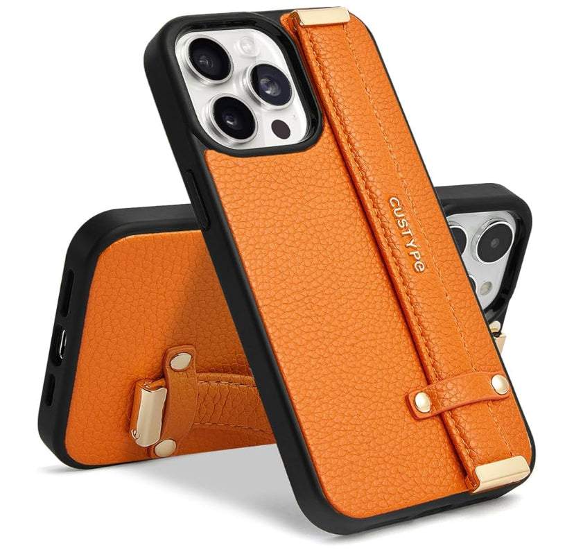 iPhone 15 Pro Max Case with Adjustable Wristband Strap Kickstand