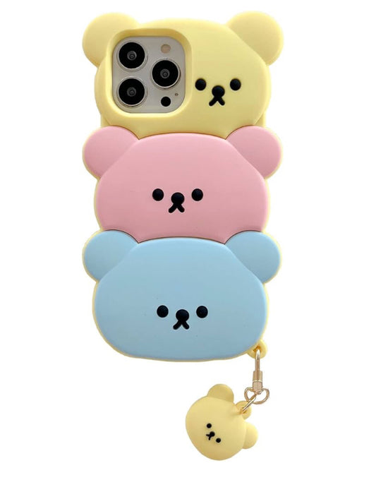 3D Silicone Cartoon Case with Keychain