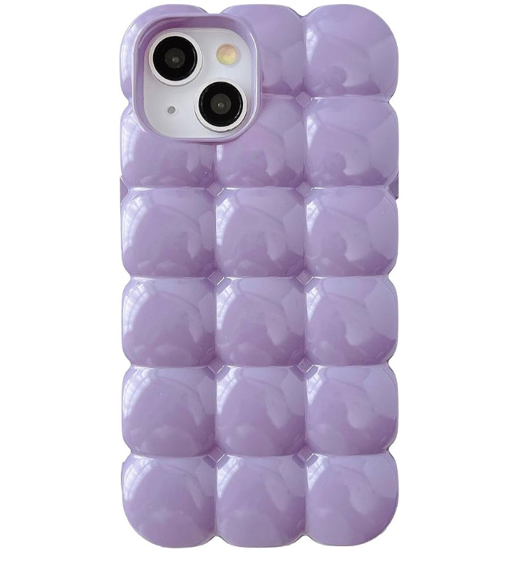 3D Cube Grid Candy Color Soft Phone Case