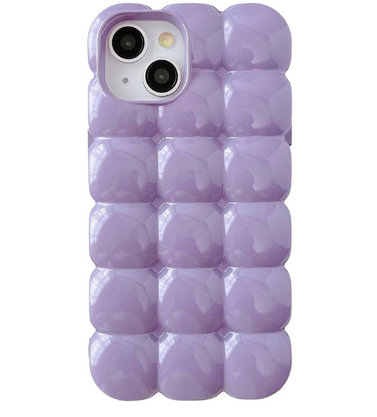 3D Cube Grid Candy Color Soft Phone Case