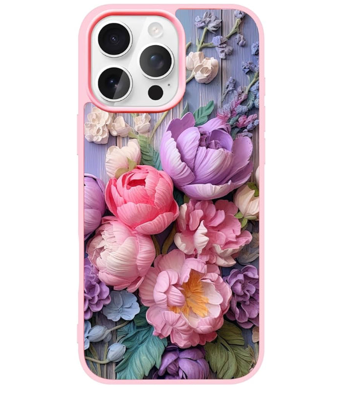 Purple Floral Embossed Phone Case