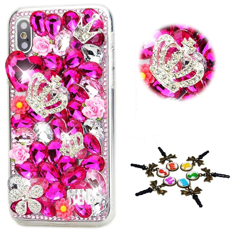 Bling Crown Flowers Design Crystal Rhinestone Glitter Cover Case