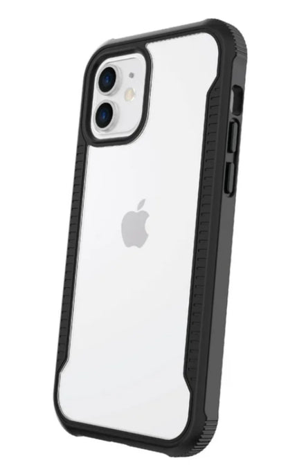 onn. Dual-Layer Phone Case for iPhone 12 / iPhone 12 Pro - Black/Clear