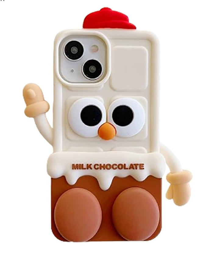 3D Cute Milk Chocolate Man Soft Case