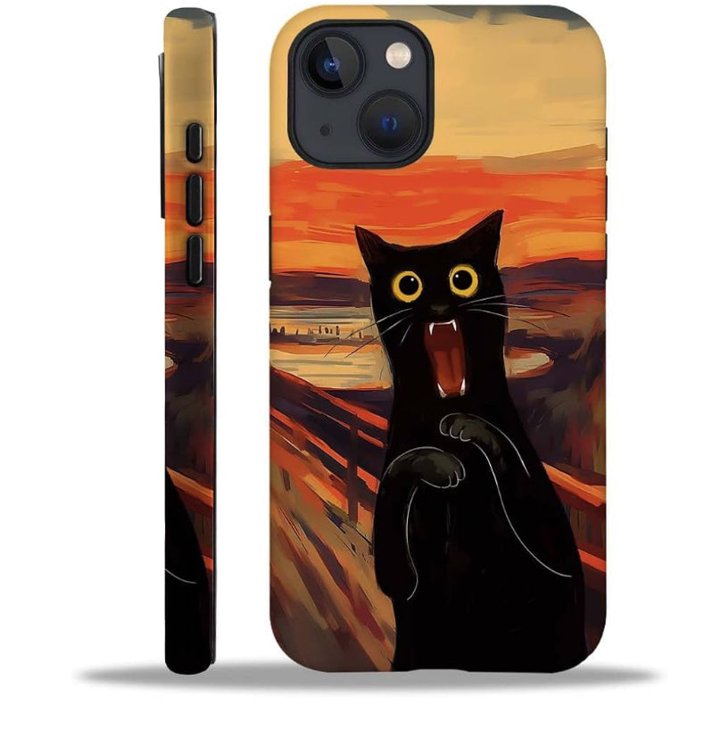 Frightened Black Cat Shockproof