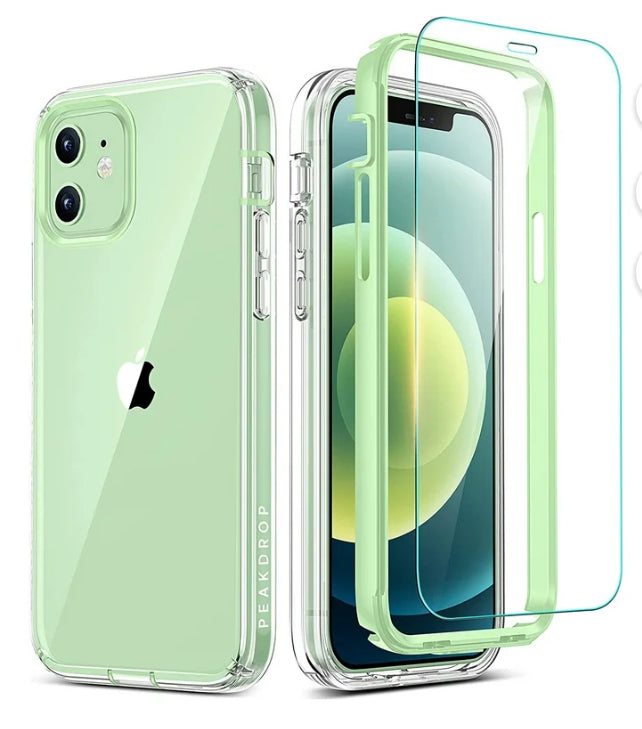 PeakDrop Case for iPhone 12 / iPhone 12 Pro, and [2 x Tempered Glass Screen Protector]